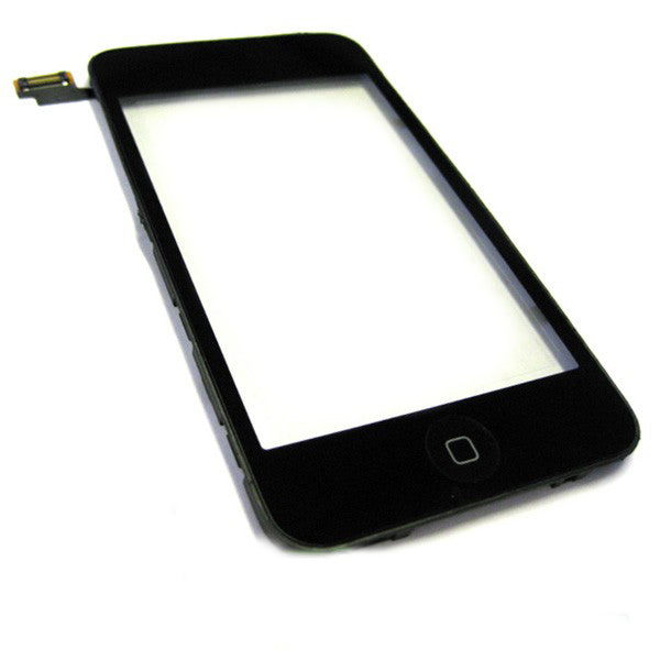 Lietimui jautrus stikliukas Apple iPod 3 su rėmeliu ir home mygtuku