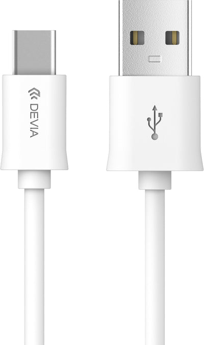USB kabelis Devia Smart Type-C 1.0m baltas