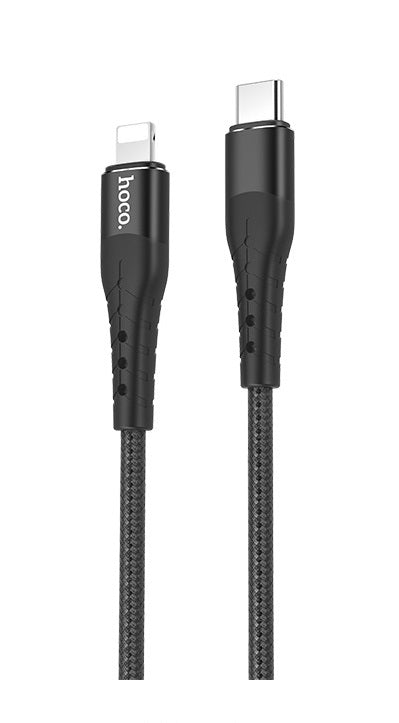 USB kabelis Hoco U64 PD Type-C į Lightning juodas