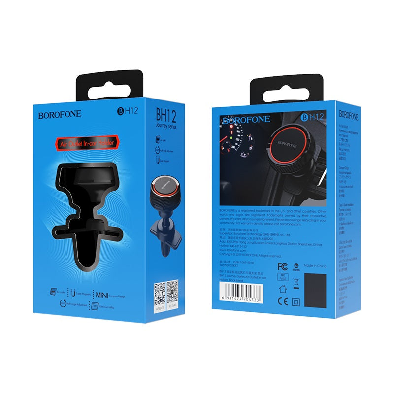 Automobilinis telefono laikiklis Borofone BH12, tvirtinamas ant ventiliacijos grotelių, magnetinis