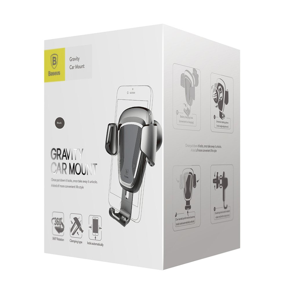 Telefono laikiklis Baseus Gravity Car Mount juodas SUYL-01