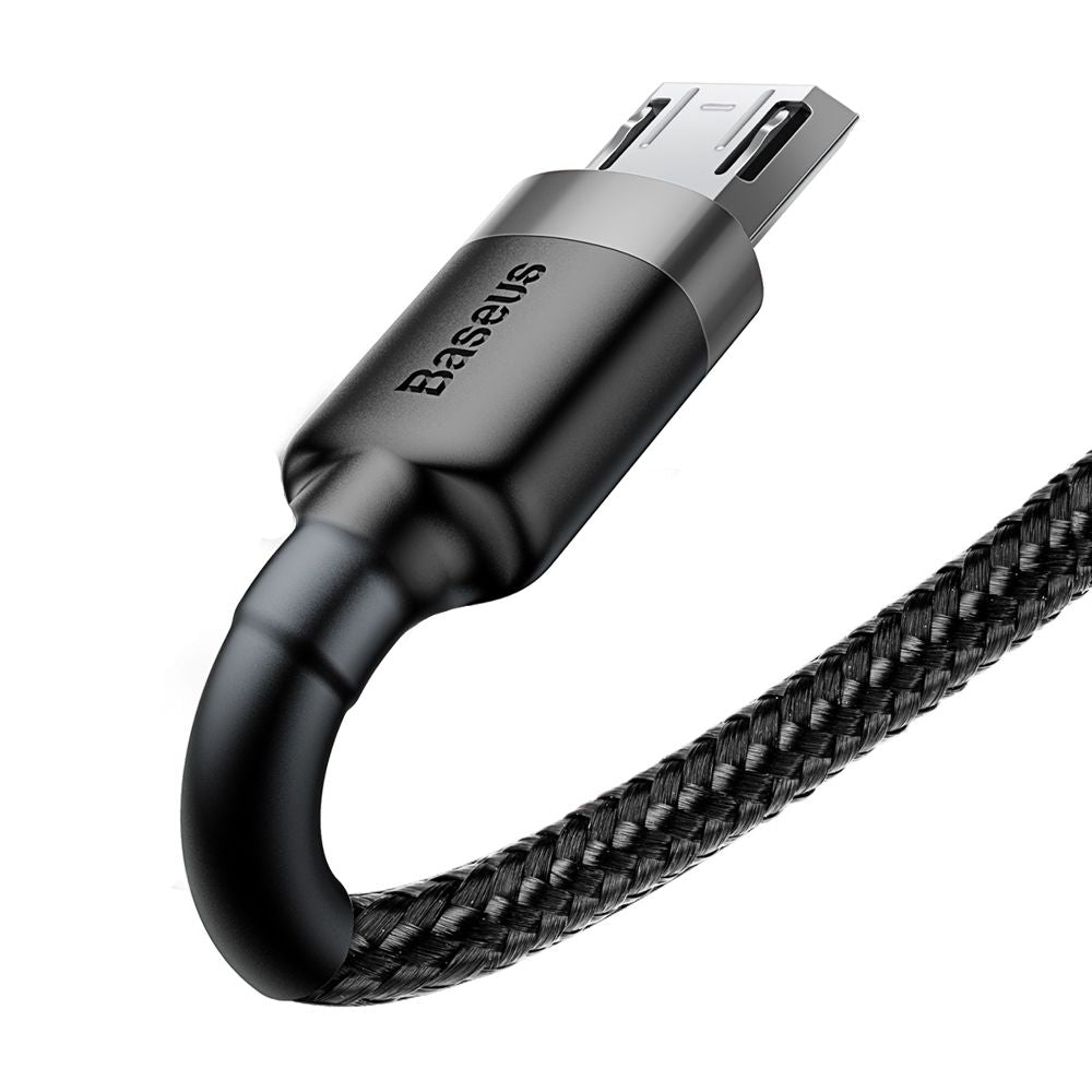 USB kabelis Baseus Cafule Type-C 2.0m 2.0A pilkas-juodas CATKLF-CG1