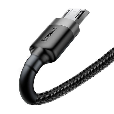 USB kabelis Baseus Cafule Type-C 2.0m 2.0A pilkas-juodas CATKLF-CG1