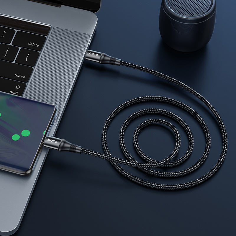 USB kabelis Hoco X50 Exquisito iš Type-C į Type-C 100W 1.0m juodas