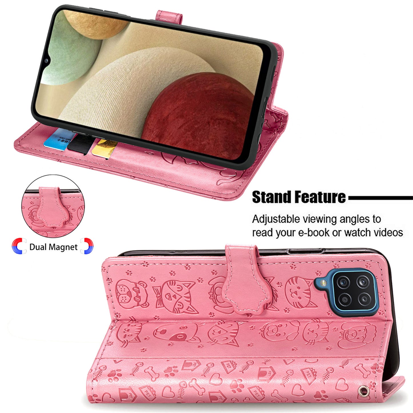 Dėklas Cat-Dog Samsung A725 A72 rožinis