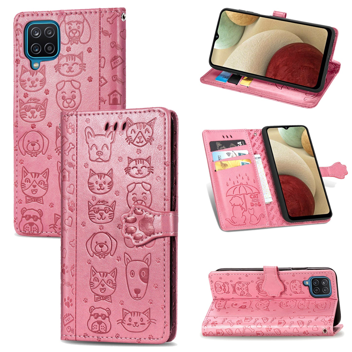 Dėklas Cat-Dog Samsung A725 A72 rožinis