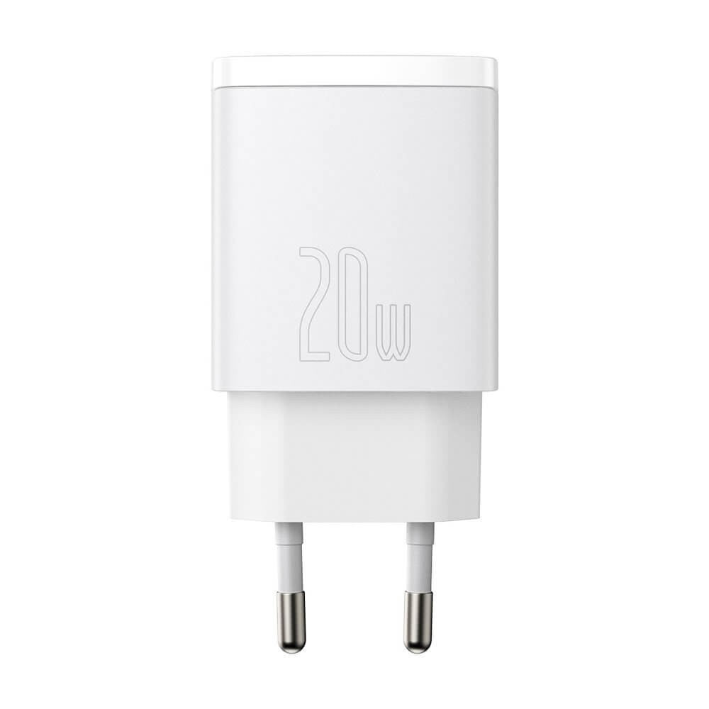Įkroviklis Baseus USB + Type-C 20W baltas CCXJ-B02