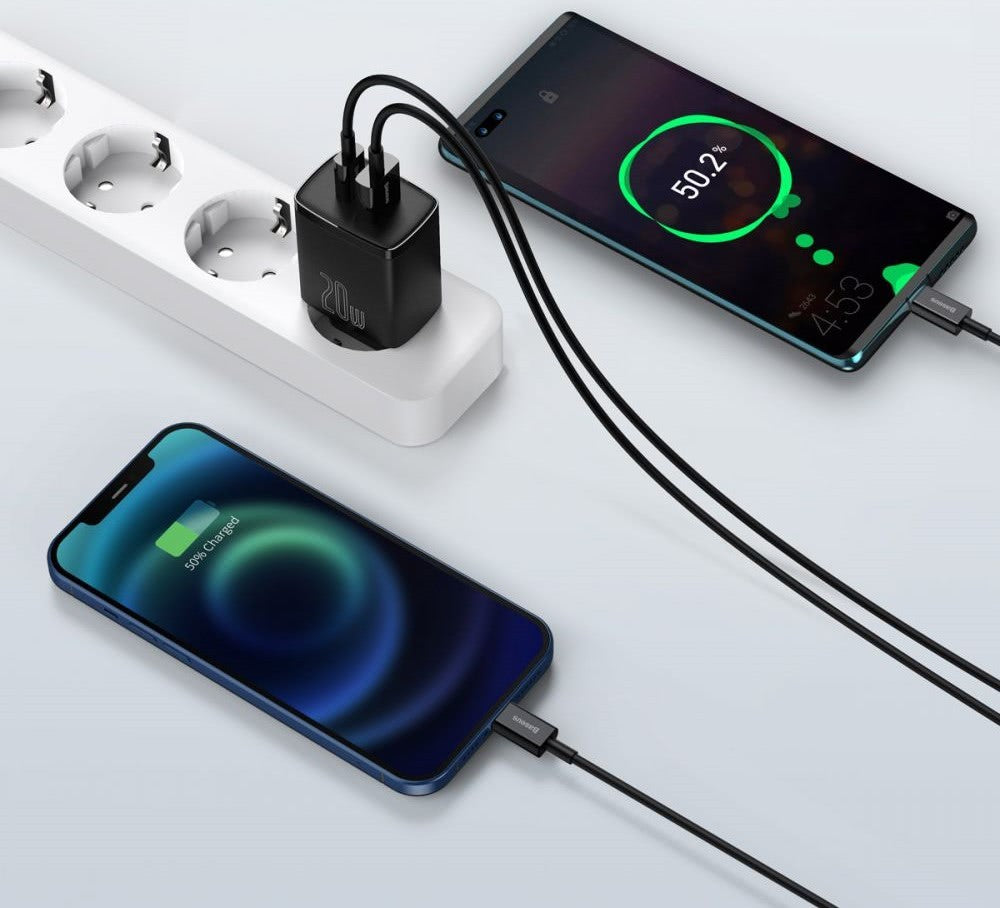 Įkroviklis Baseus USB + Type-C 20W juodas CCXJ-B01
