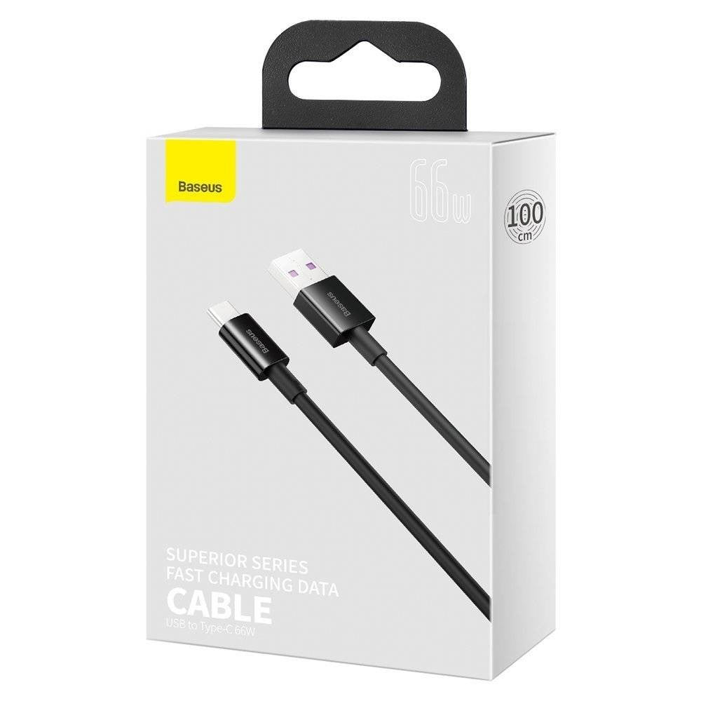 USB kabelis Baseus Superior iš USB į Type-C 66W 2.0m juodas CATYS-A01