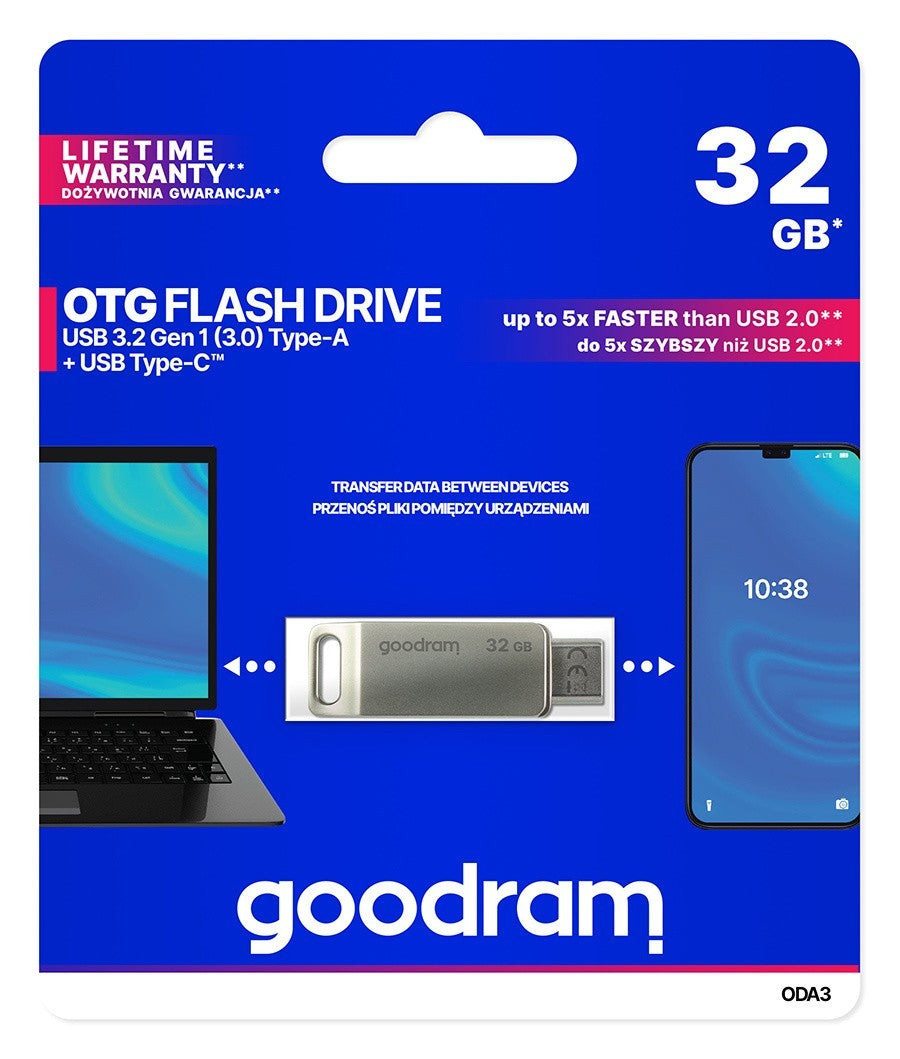 Atmintinė Goodram ODA3 32GB OTG USB 3.0 + Type-C