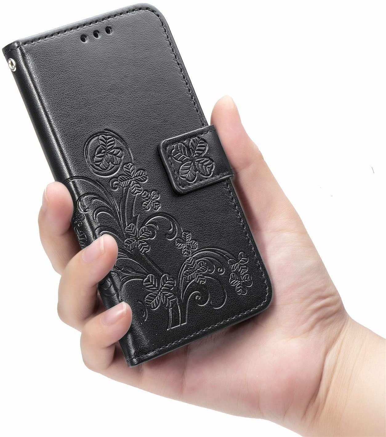 Dėklas Flower Book Samsung A536 A53 5G juodas