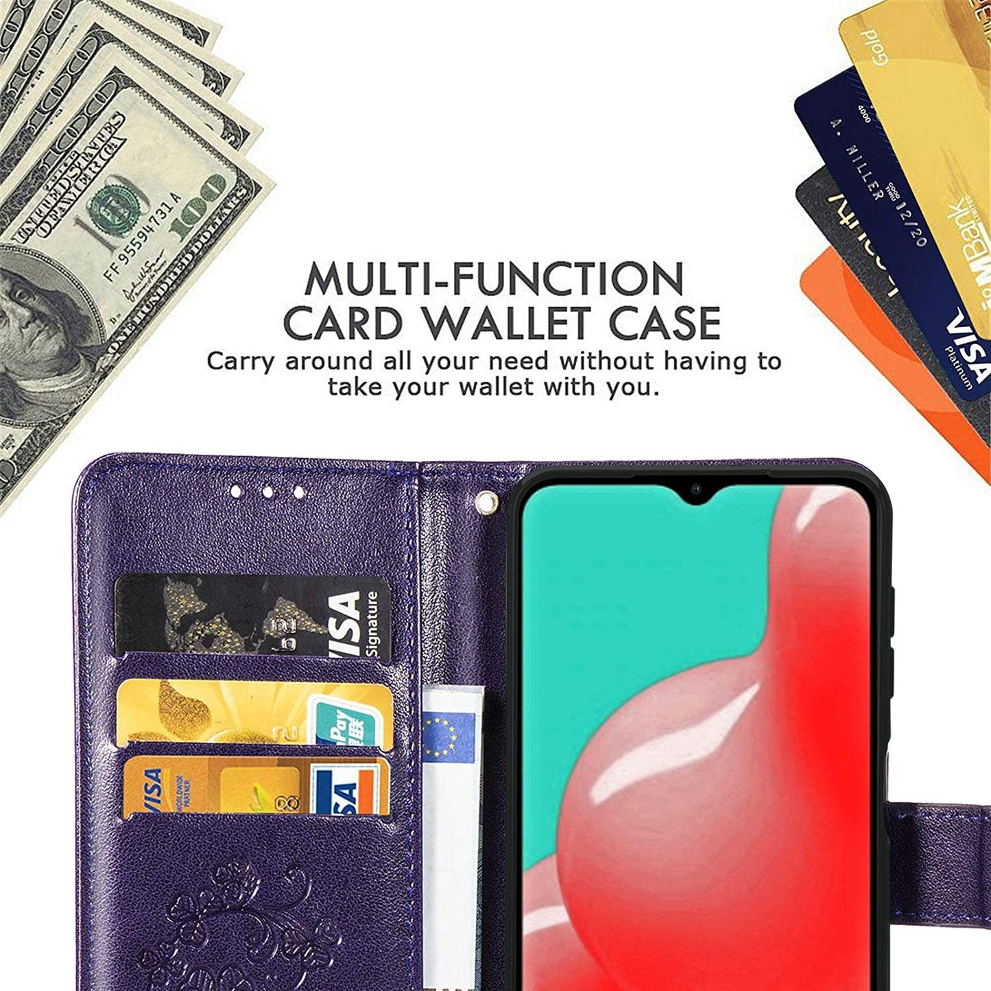 Dėklas Flower Book Samsung A125 A12/M127 M12 violetinis