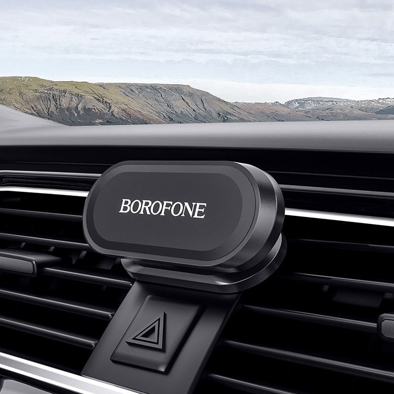 Automobilinis telefono laikiklis Borofone BH29 klijuojamas ant panelės, magnetinis, juodas