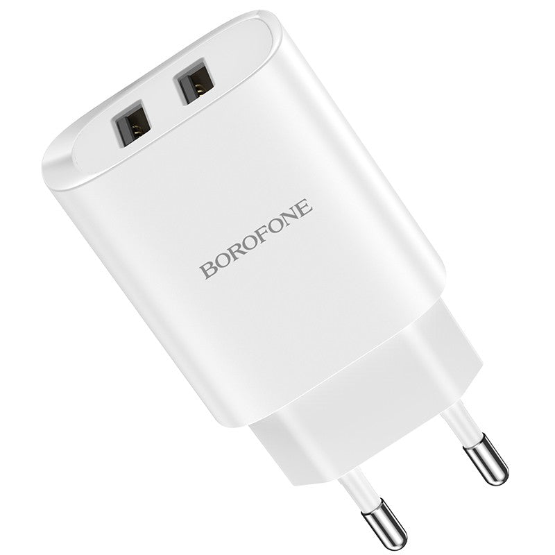 Įkroviklis Borofone BN2 2xUSB 2.1A, baltas