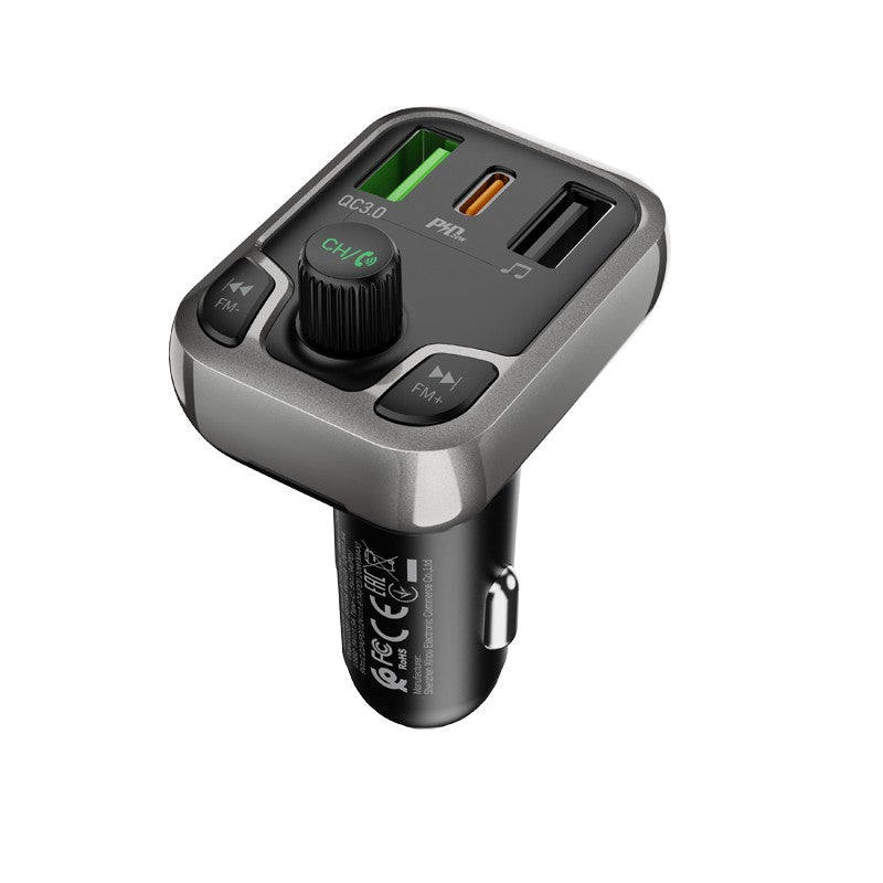 Transmiteris Borofone BC38 Flash Energy PD20W+QC3.0 Bluetooth MP3 grotuvas/FM bangų moduliatorius (laisvų rankų įranga,LCD,2xUSB,1xUSB Type-C) juodas