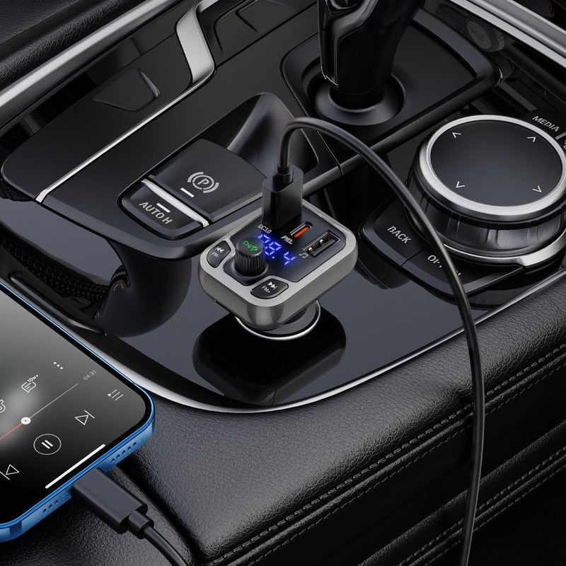 Transmiteris Borofone BC38 Flash Energy PD20W+QC3.0 Bluetooth MP3 grotuvas/FM bangų moduliatorius (laisvų rankų įranga,LCD,2xUSB,1xUSB Type-C) juodas