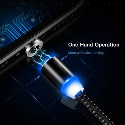 USB kabelis Magnetic Lightning magnetinis 1.0m baltas