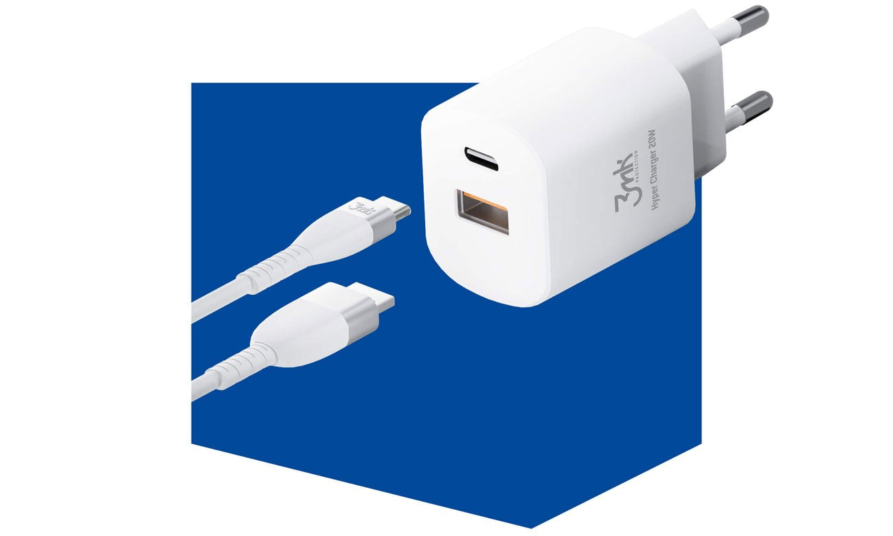 Įkroviklis 3mk HyperCharger 20W 1xUSB-C + 1xUSB-A PD/QC