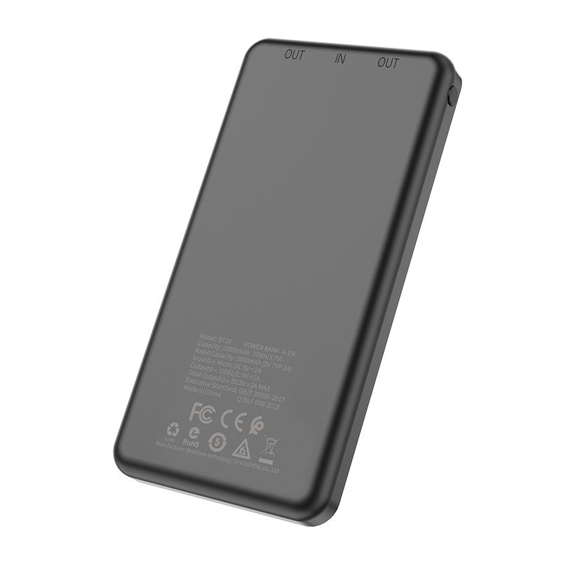 Išorinė baterija Power Bank Borofone BT28 Ultra Slim 10000mAh juoda