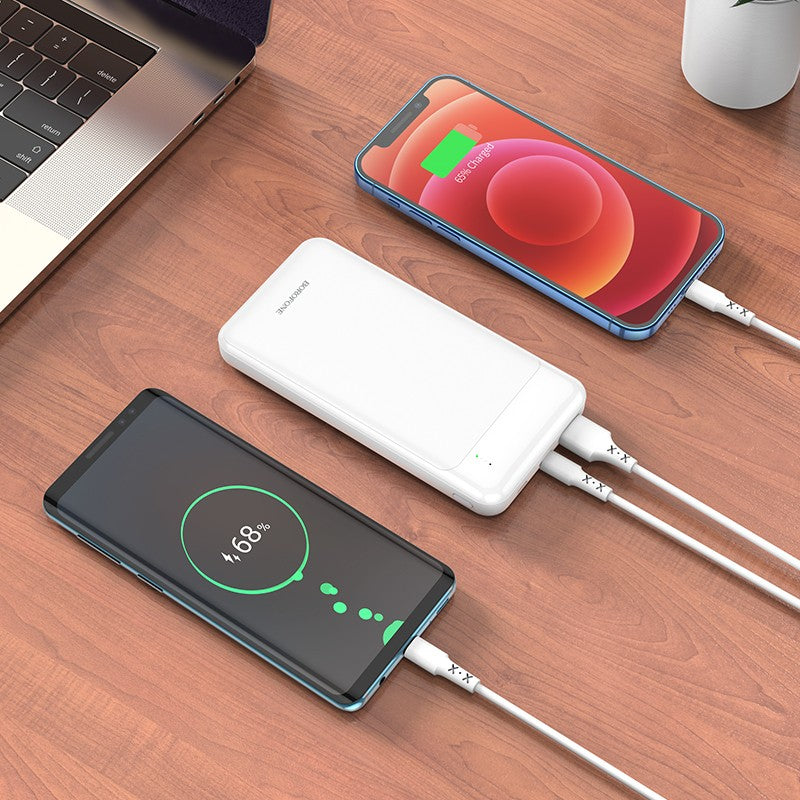 Išorinė baterija Power Bank Borofone BJ19 Type-C PD 20W+Quick Charge 3.0 10000mAh balta