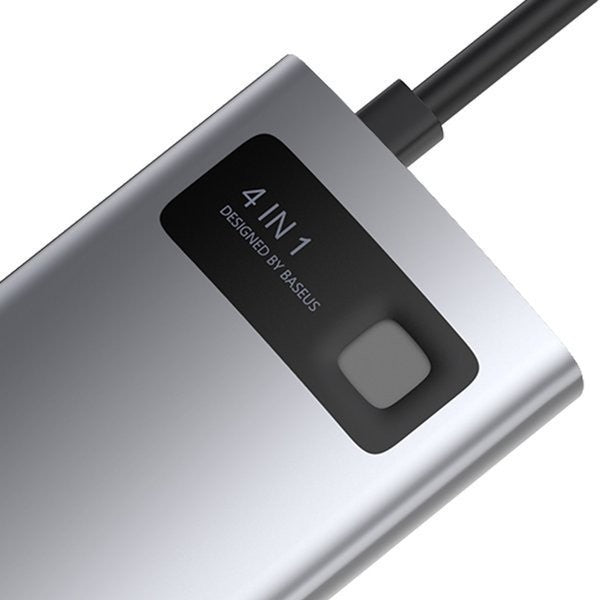 Adapteris Baseus Metal Gleam Series HUB 4in1, USB-C to USB 3.0 + USB 2.0 + HDMI + USB-C PD CAHUB-CY0G