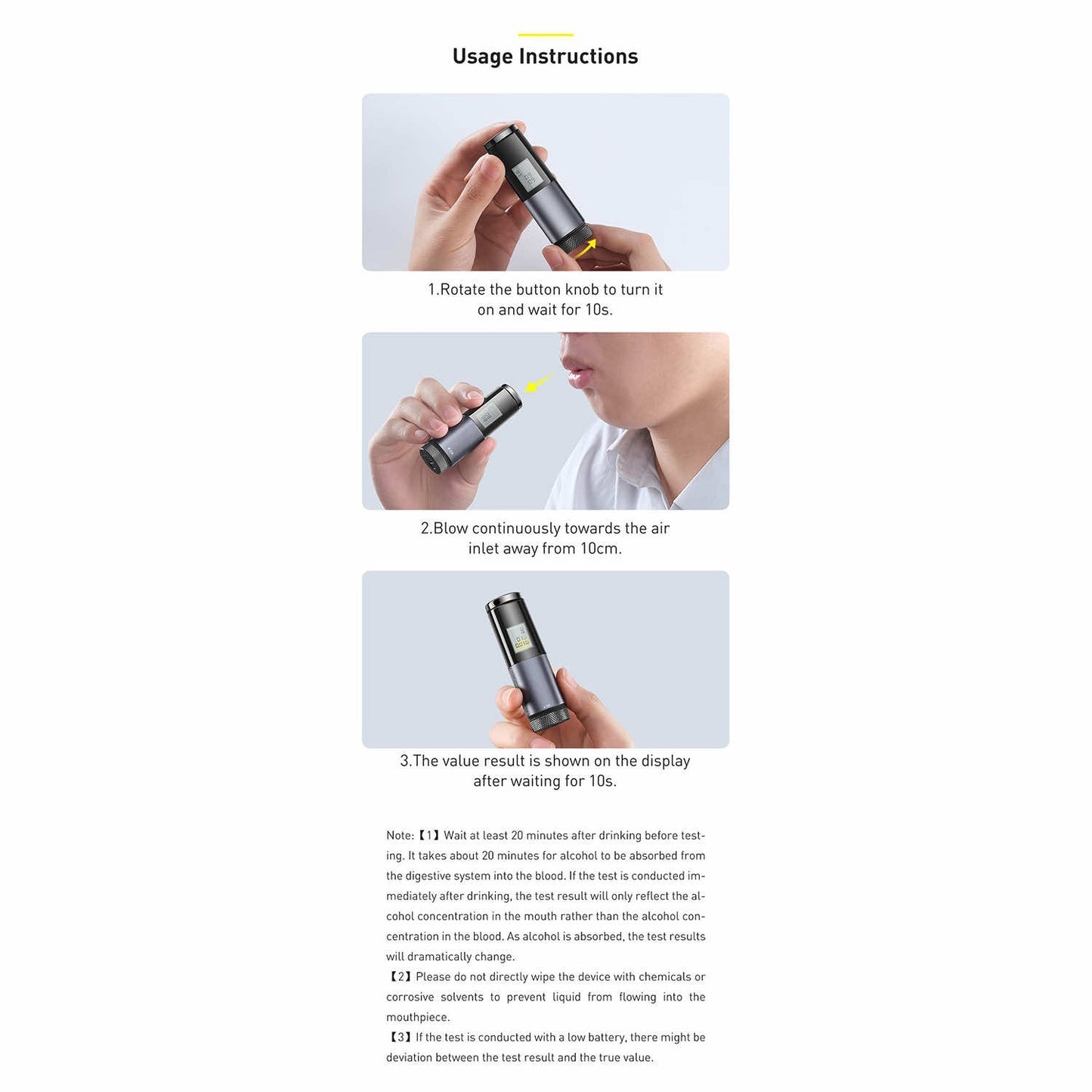 Alkotesteris Baseus Digital Alcohol Tester CRCX-01
