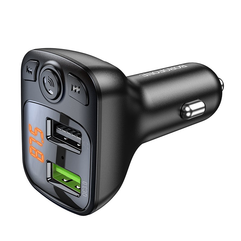 Borofone BC41 Bluetooth MP3 grotuvas/FM bangų moduliatorius (laisvų rankų įranga, microSD, QC3.0 USB-A, USB-A 5V/1A)