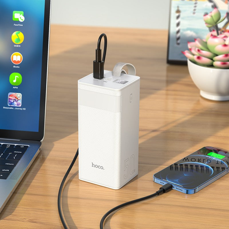 Išorinė baterija Power Bank Hoco J86A 22.5W Quick Charge 3.0 50000mAh balta