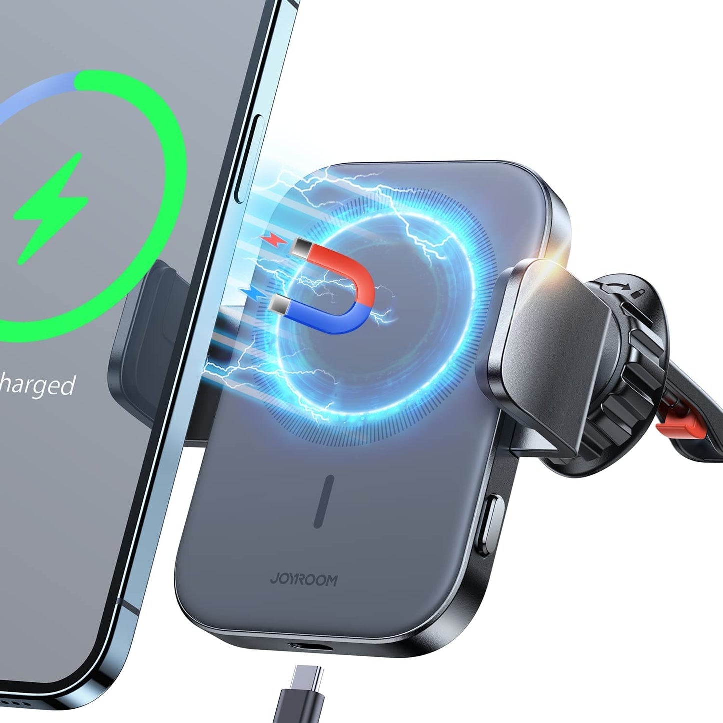 Automobilinis laikiklis-įkroviklis Joyroom JR-ZS295 15W MagSafe juodas