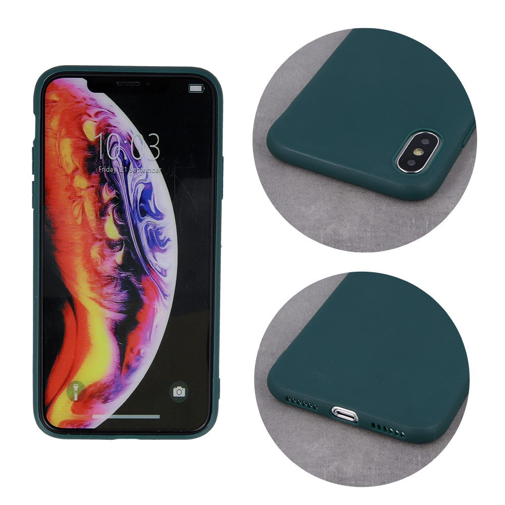 Dėklas Rubber TPU Xiaomi Redmi 10A tamsiai žalias