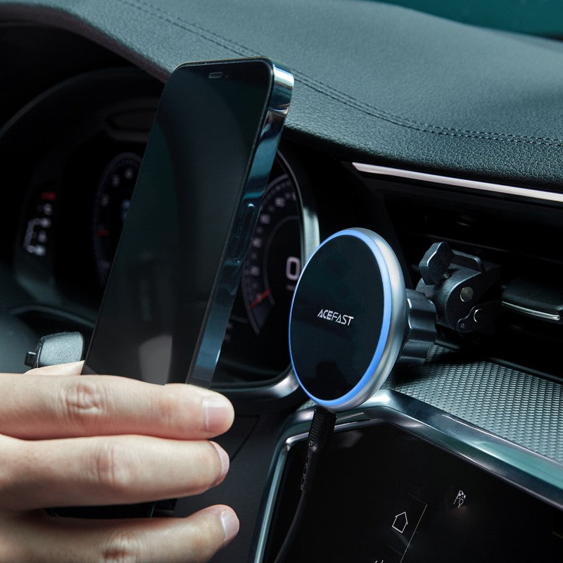 Įkroviklis-laikiklis magnetinis automobilinis Acefast D3 15W Magsafe, tvirtinamas ant ventiliacijos grotelių