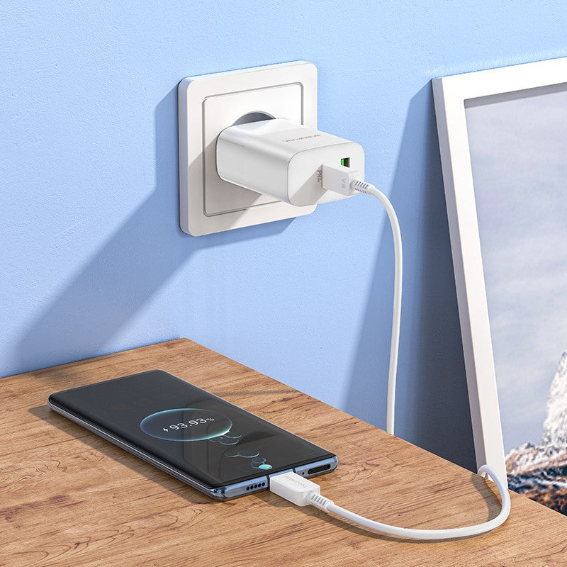 Įkroviklis Borofone BN10 Type-C 65W/USB-A 22.5W baltas
