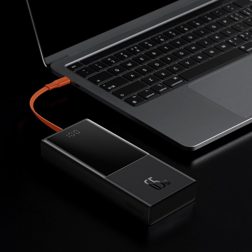 Išorinė baterija nešiojamiems kompiuteriams Power Bank Baseus Elf 65W 20000mAh juoda PPJL000001