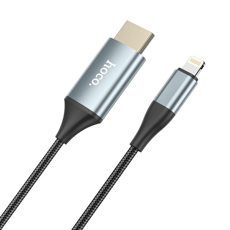 Kabelis Hoco UA15 Lightning to HDMI 2.0m pilkas