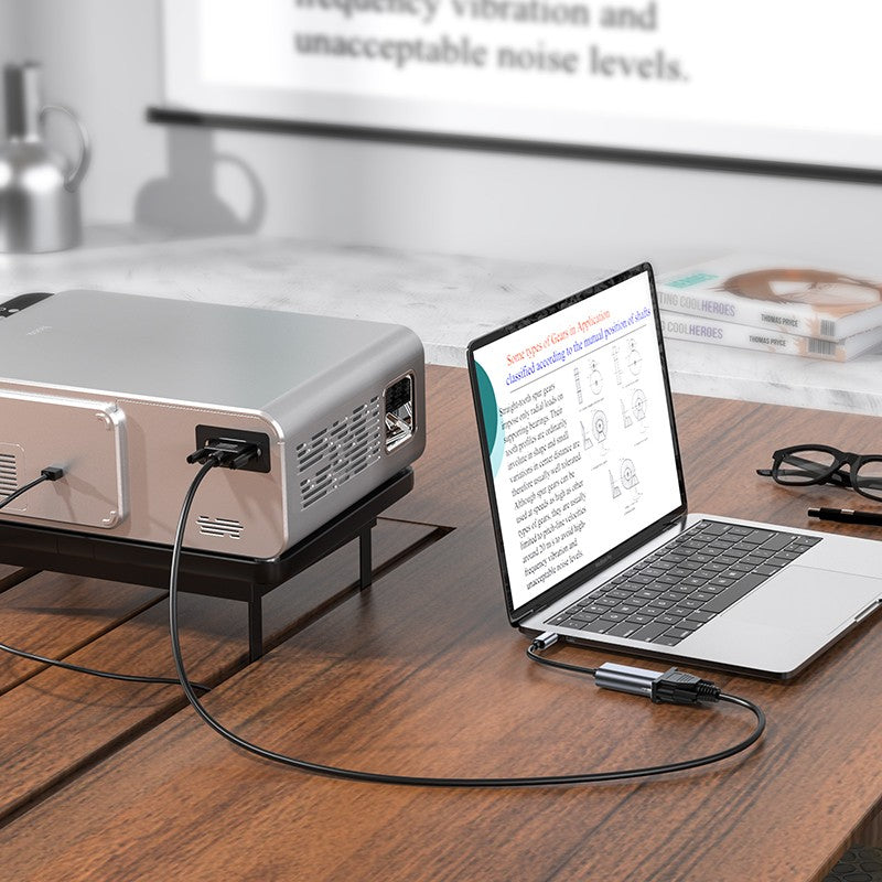 Adapteris Hoco UA21 Type-C to VGA pilkas