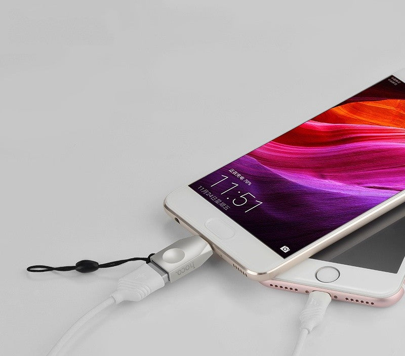 Adapteris Hoco UA9 Type-C OTG pilkas