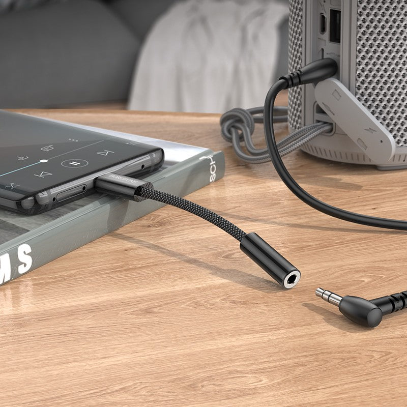 Audio adapteris Borofone BV15 Type-C to 3.5mm juodas