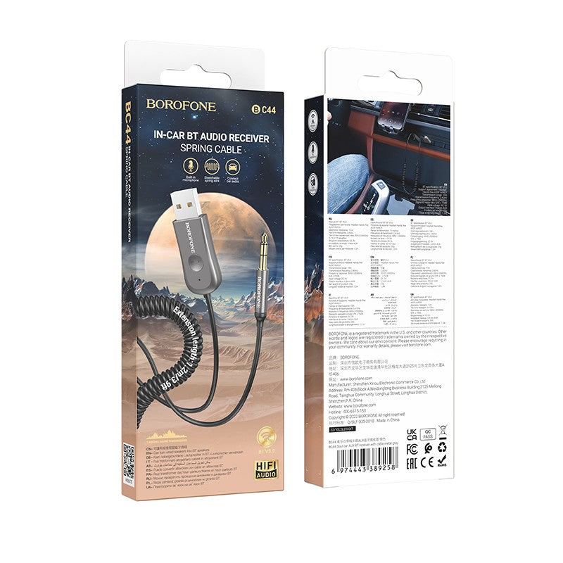 Bluetooth moduliatorius Borofone BC44 Soul Car AUX BT receiver with cable