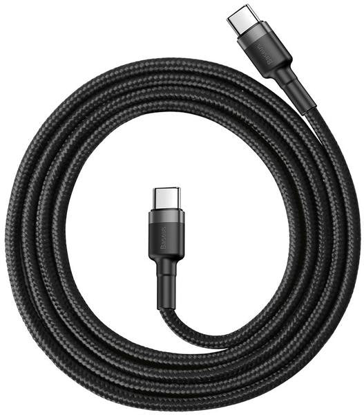 Kabelis Baseus Cafule PD Type-C to Type-C 3.0A 60W pilkas-juodas 1.0m CATKLF-GG1