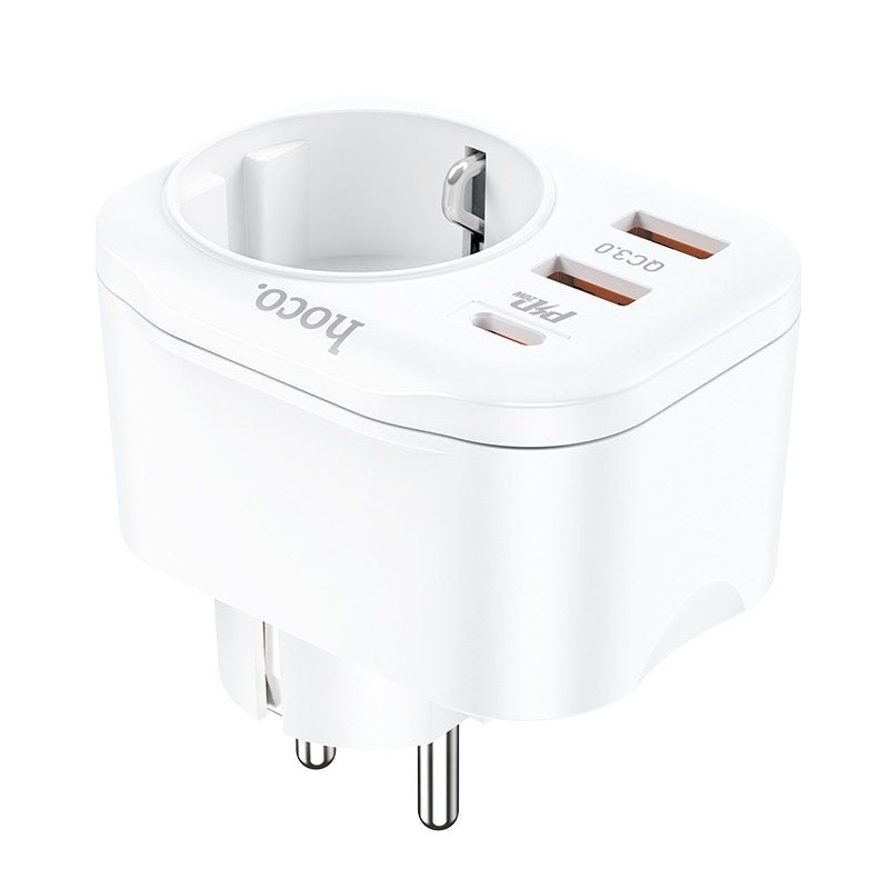 Įkroviklis Hoco NS3 2xUSB-A/1xType-C PD20W+QC 3.0 baltas