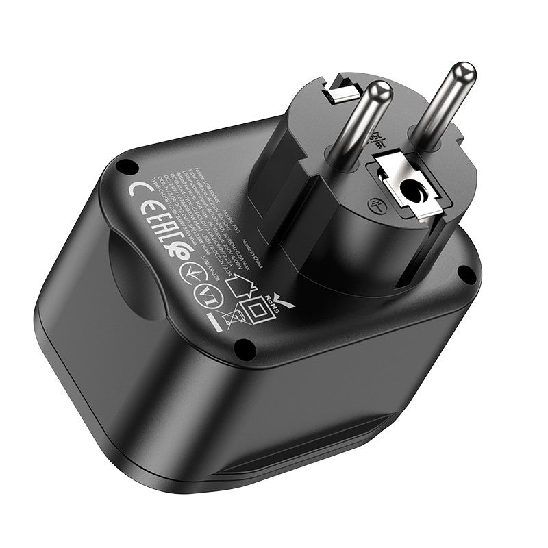 Įkroviklis Hoco NS3 2xUSB-A/1xType-C PD20W+QC 3.0 juodas