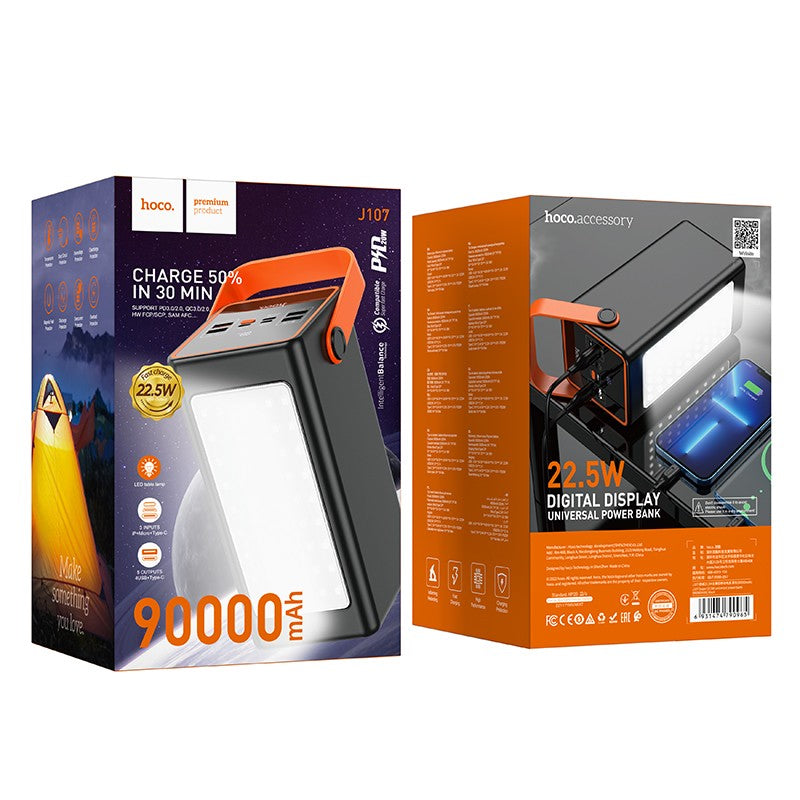 Išorinė baterija Power Bank Hoco J107 Super 22.5W 90000mAh juoda