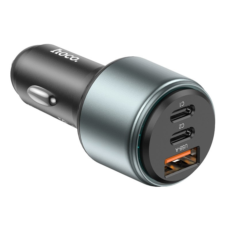 Automobilinis įkroviklis Hoco NZ9 95W 2xType-C/1xUSB-A juodas