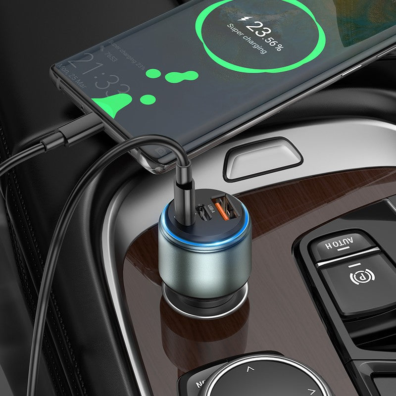Automobilinis įkroviklis Hoco NZ9 95W 2xType-C/1xUSB-A juodas
