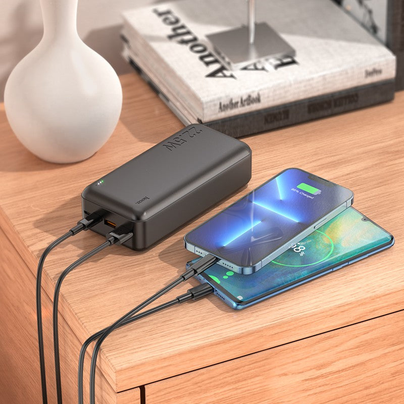 Išorinė baterija Power Bank Hoco J101B PD 20W+Quick Charge 3.0 22.5W 30000mAh baltas