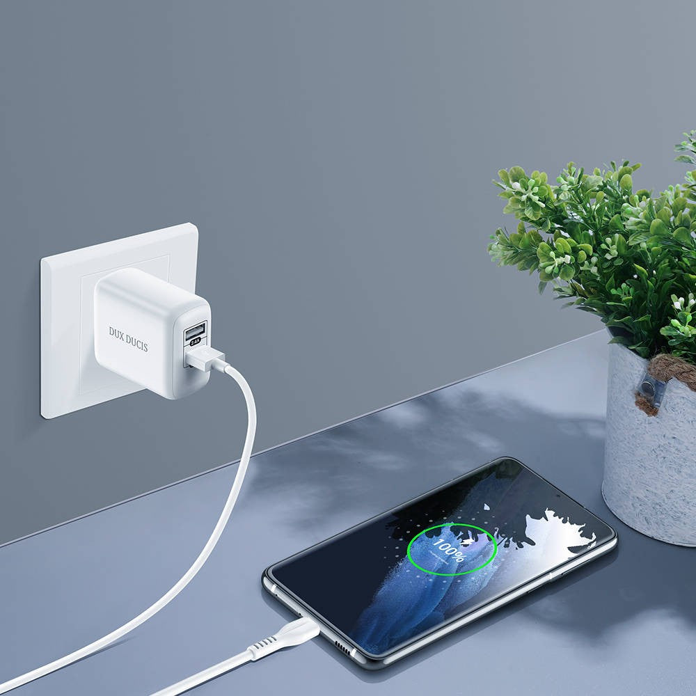 Įkroviklis Dux Ducis C10 2xUSB-A 12W baltas