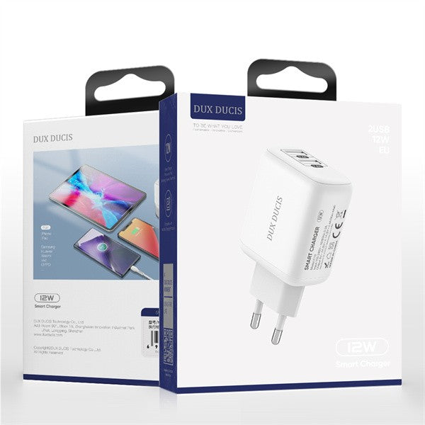 Įkroviklis Dux Ducis C10 2xUSB-A 12W baltas