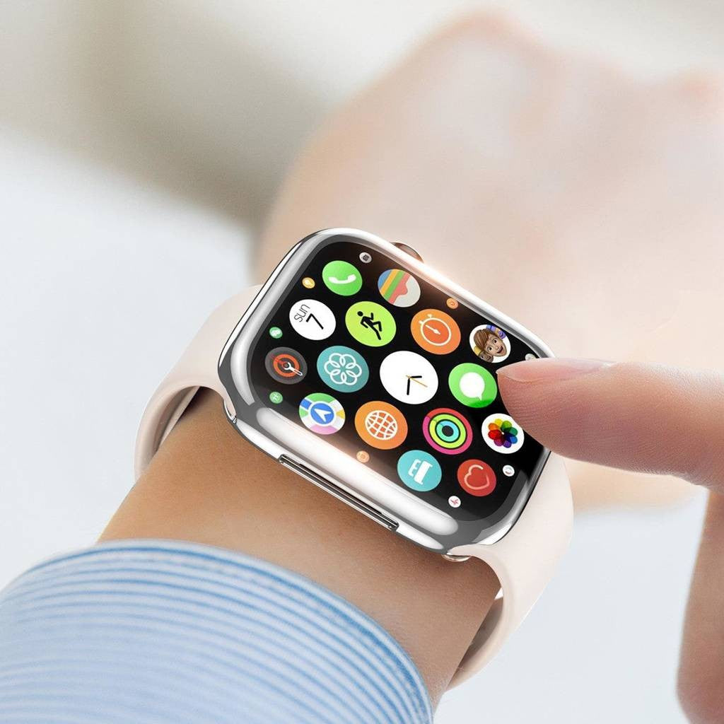 LCD apsauginis stikliukas/dėklas Dux Ducis Samo Apple Watch 40mm sidabrinis