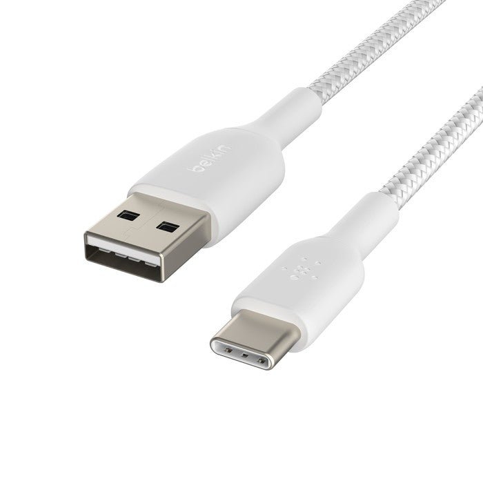 USB kabelis Belkin Boost Charge Braided USB-A to USB-C 1.0m baltas
