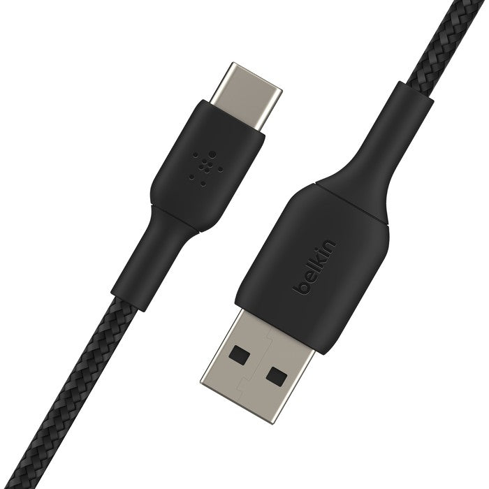 USB kabelis Belkin Boost Charge Braided USB-A to USB-C 1.0m juodas